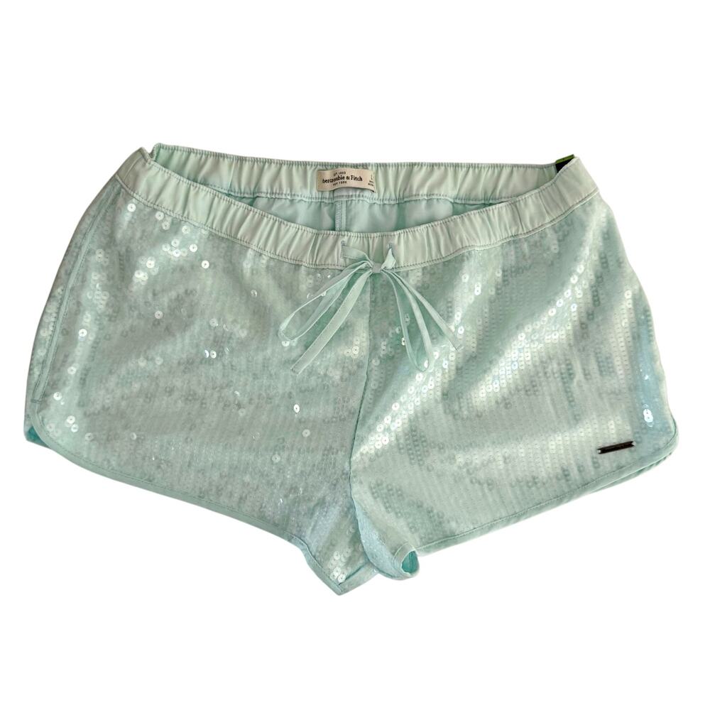 Abercrombie & Fitch Mint Green Sequin Shorts NWT 2" Inseam Kidcore Mermaid